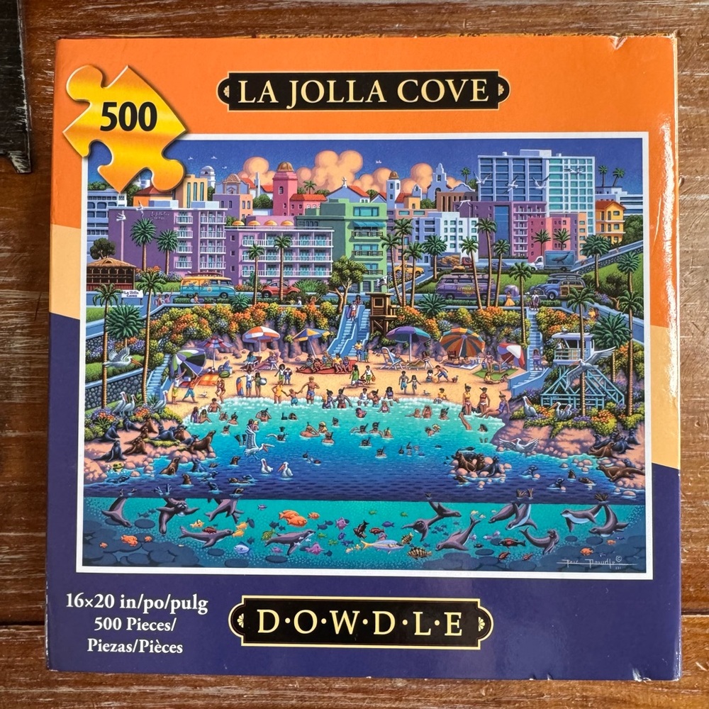 Dowdle La Jolla Cove 500-Piece Puzzle - Vibrant Blue and Orange